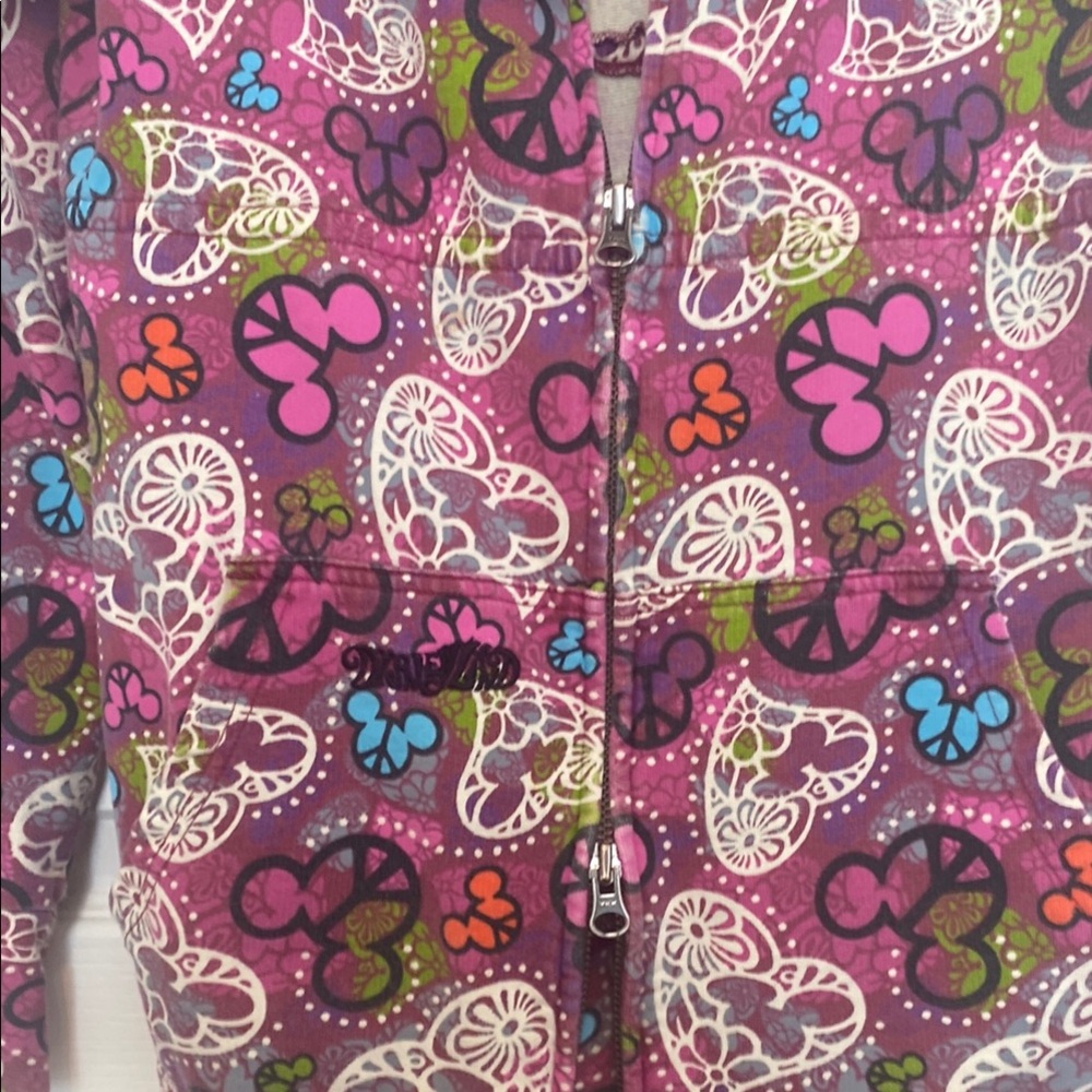Disney Purple Hooded Sweatshirt with Vibrant Floral Design - Picture 6 of 9